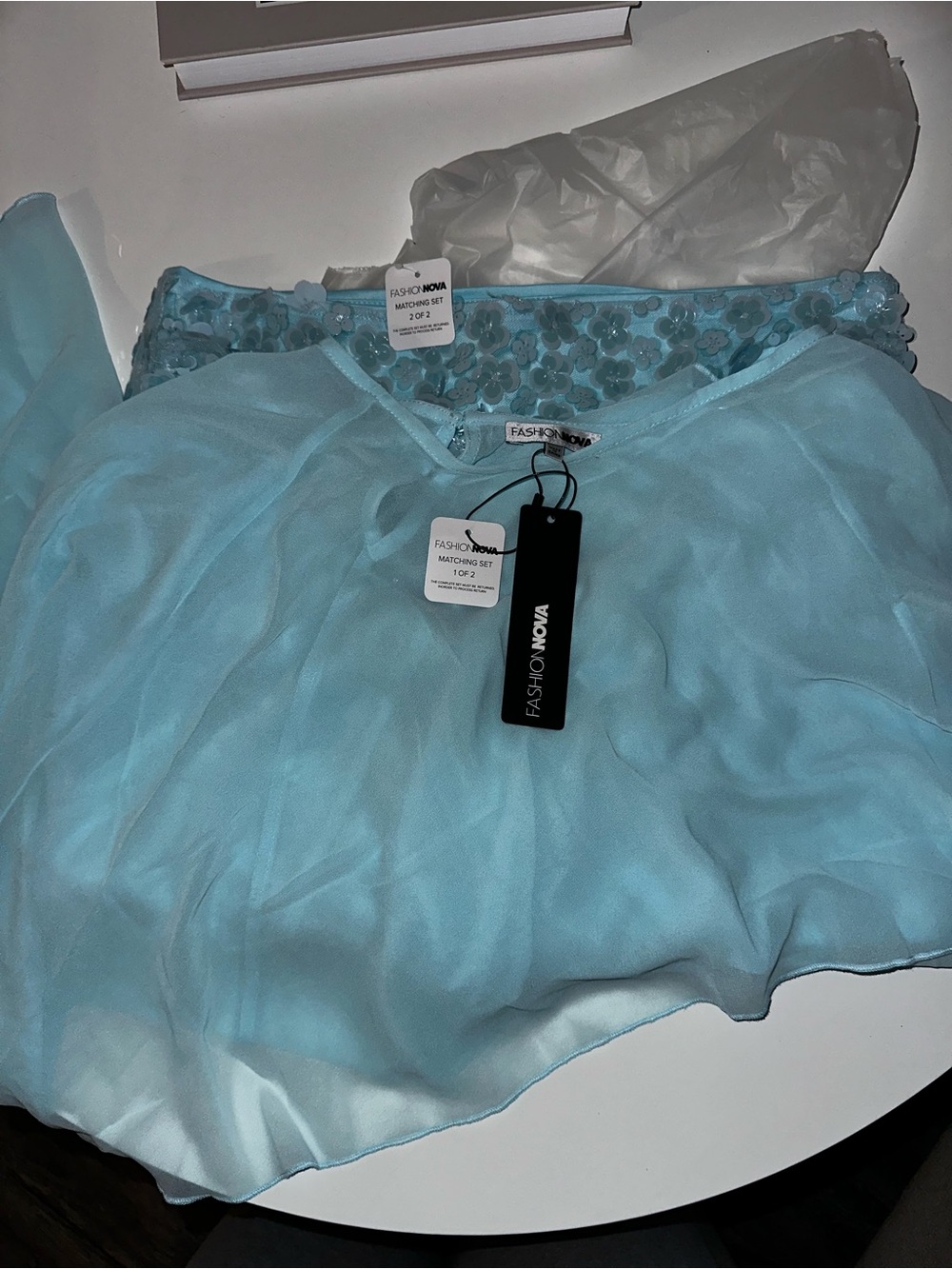 That Girl Embellished Skirt Set - Light Blue - NWT - Picture 7 of 7